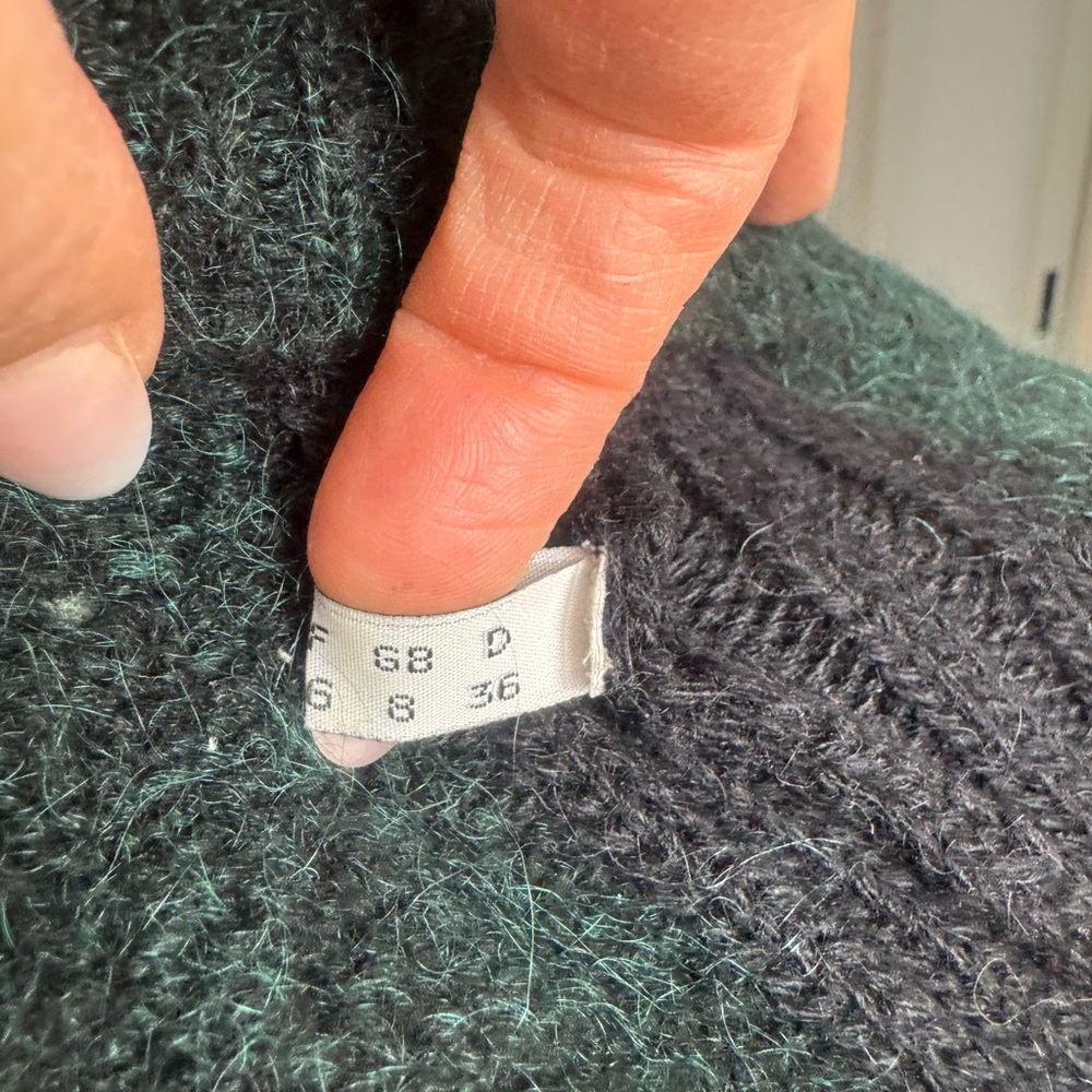 SEE BY CHLOE Green and Black Wool Mohair Zip Cardigan Sweater US 4 - Picture 7 of 8